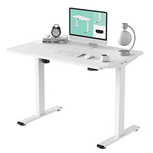 Load image into Gallery viewer, FLEXISPOT EC1 Essential Electric White Standing Desk Whole Piece 48 x 30 Inch Desktop Adjustable Height Desk Home Office Computer Workstation Sit Stand up Desk (White Frame + 48" White Top)