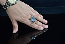 Load image into Gallery viewer, Sterling Silver Men Ring, Moonstone Natural Gemstone, Free Express Shipping