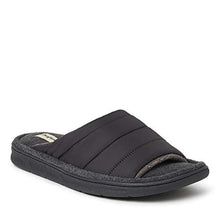 Load image into Gallery viewer, Dearfoams mens Max Quilted Nylon Slide Slipper, Black, Medium US