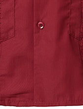 Load image into Gallery viewer, VATPAVE Mens Short Sleeve Button Down Cuban Guayabera Shirts 4X-Large WineRed