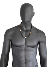 Load image into Gallery viewer, Long Beaded Necklace for Men Natural Stone Statement Jewelry Hematite Tigers Eye Labradorite Lava