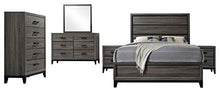 Load image into Gallery viewer, Kings Brand Furniture – Ambroise 6-Piece King Size Bedroom Set, Grey/Black. Bed, Dresser, Mirror, Chest & 2 Night Stands