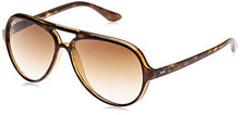 Load image into Gallery viewer, Ray-Ban RB4125 Cats 5000 Aviator Sunglasses, Light Havana/Brown Gradient, 59 mm