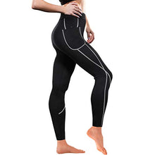 Load image into Gallery viewer, Women Weight Loss Hot Neoprene Sauna Sweat Pants with Side Pocket Workout Thighs Slimming Capris Leggings Body Shaper (Full Length Black, 2XL)