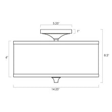 Load image into Gallery viewer, Kira Home Newport 14" Modern 2-Light Semi-Flush Mount Ceiling Light + Beige Linen Drum Shade, Oil-Rubbed Bronze Finish