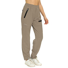 Load image into Gallery viewer, Tomic Women's Hiking Pants Quick Dry Lightweight Water Resistant Outdoor Cargo Pants Seamless Zipper Pockets UPF 50+ Khaki L