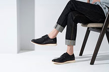 Load image into Gallery viewer, Jousen Men's Black Dress Shoes Brogue Lace Up Casual Dress Shoes for Men Wingtip Oxfords Shoes (AMY734 Black 10.5)