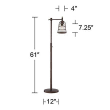 Load image into Gallery viewer, Averill Park Rustic Farmhouse Downbridge Floor Lamp Oiled Bronze Seedy Glass Shade LED Edison Bulb Dimmable for Reading - Franklin Iron Works