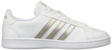 Load image into Gallery viewer, adidas Women's Grand Court Tennis Shoe, White/Platino Metallic/White, 7 M US