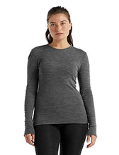 Load image into Gallery viewer, Icebreaker Merino Women's Standard 175 Everyday Cold Weather Base Layer Thermal Long Sleeve Crewneck T-Shirt, Gritstone HTHR, Medium