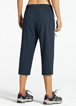 Load image into Gallery viewer, Libin Women's Quick Dry Hiking Capri Pants Lightweight Cargo Cropped Pants Water Resistant Outdoor Casual, Navy L