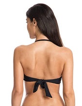 Load image into Gallery viewer, Ocean Blues Women's Black Halter Twist Bandeau Bikini Top Size Medium