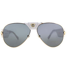 Load image into Gallery viewer, Versace Women's 0VE2150Q 1341/87 Medusa Aviator Sunglasses, White/Grey