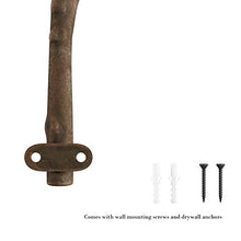 Load image into Gallery viewer, Lavish Home Decorative Skeleton Key Design Cast Iron Shabby Chic Wall Mount Hooks for Coats, Towels, Hats, Scarves, Jewelry, and More, (L) 2.5”x (W) 5”x (H) 11”, Rustic Brown