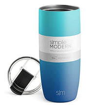 Load image into Gallery viewer, Simple Modern Travel Coffee Mug Insulated Stainless Steel Thermos Cup Voyager with Straw and Clear Flip Lid 20oz (590ml) Tumbler, Ombre: Pacific Dream