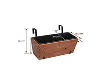 Load image into Gallery viewer, Amazon Basics Recycled Wood Deck Rectangular Hanging Planter, 2-Pack, Brown, Classic, Rustic, 18.9" x 7.87" x 7.5"