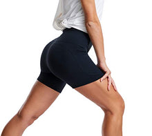 Load image into Gallery viewer, THE GYM PEOPLE High Waist Yoga Shorts for Women Tummy Control Fitness Athletic Workout Running Shorts with Deep Pockets (Medium, Navy Blue)