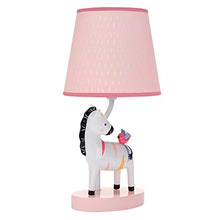 Load image into Gallery viewer, Lambs & Ivy Jazzy Jungle Zebra White/Peach Nursery Lamp with Shade & Bulb