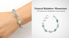 Load image into Gallery viewer, Natural Moonstone Bracelet Sterling Silver Gift for Her Men Women Teens Wife Mom Girlfriend