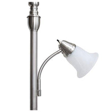 Load image into Gallery viewer, Elegant Designs LF2003-BSN 2 Light Mother Daughter White Marble Glass Floor Lamp, Brushed Nickel