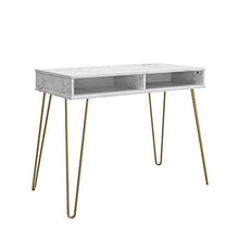 Load image into Gallery viewer, Novogratz Computer Desk with Storage, White Marble