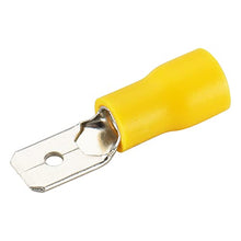 Load image into Gallery viewer, Baomain Male & Female Quick disconnects Vinyl Insulated Spade Wire Connector Electrical Crimp Terminal 12-10 AWG 6.3mm Yellow 100 Pack