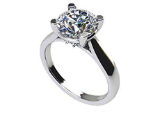 Load image into Gallery viewer, NANA Silver 6.5mm (1ct) Round Cut Zirconia Lucita Solitaire Engagement Ring-Platinum Plated-Size 7
