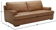 Load image into Gallery viewer, Amazon Brand – Stone & Beam Lauren Genuine Leather Down-Filled Oversized Sofa Couch, 89"W, Cognac