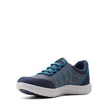 Load image into Gallery viewer, Clarks womens Adella Holly Sneaker, Navy Textile, 10 US