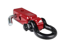 Load image into Gallery viewer, AGENCY 6 Recovery Shackle Block Assembly 2 INCH Double Hole Powder Coat RED - Hitch Receiver Block - Proudly Made in The USA with US Certified Materials - Includes Hitch pin and D-Ring