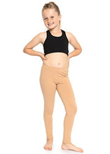 Load image into Gallery viewer, STRETCH IS COMFORT Girl's Cotton Footless Leggings Beige Large