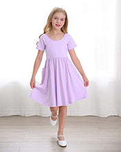 Load image into Gallery viewer, Stelle Toddler/Girls Short Sleeve Casual A-Line Twirly Skater Dress for School Party 3-12 Years (Blue (Stripe Style), 5Years)