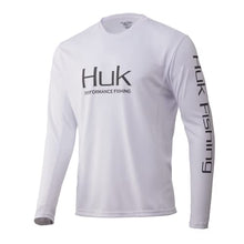 Load image into Gallery viewer, Huk Men's Icon X Long Sleeve Fishing Shirt with Sun Protection, White, Medium