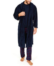 Load image into Gallery viewer, Nautica Men's Long Sleeve Cozy Soft Plush Shawl Collar Robe, Navy, One Size