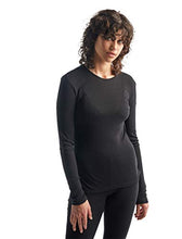 Load image into Gallery viewer, Icebreaker 175 Everyday L/S Crewe Baselayer Top Black Womens Sz M