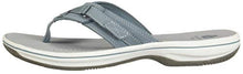 Load image into Gallery viewer, Clarks womens Breeze Sea Flip Flop, Blue Grey Synthetic, 7 US