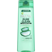 Load image into Gallery viewer, Garnier Fructis Pure Clean Shampoo, Paraben-Free Silicone-Free with Aloe Extract and Vitamin E, 12.5 Fl Oz Bottle