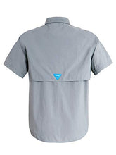 Load image into Gallery viewer, Tuna Men's UV UPF 50+ Sun Protection Soild Anti-Static Waterproof Breathable Fast Dry SPF Hiking Fishing Short Sleeve Shirts (2# XL Cool Grey)