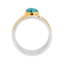 Load image into Gallery viewer, Silpada 'Baikal' Compressed Copper Turquoise Ring in Sterling Silver & Gold Plate