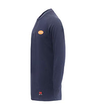 Load image into Gallery viewer, TICOMELA FR Shirts for Men FRC Clothes Flame Resistant Shirt NFPA2112 7oz Fire Retardant Navy Men's Henley Shirt