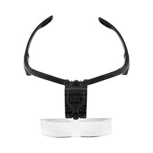 Load image into Gallery viewer, AXZHYX Hand-held Magnifier Hands-Free Head-Mounted Magnifier, 5 Sets HD Lens with LED 1X 1.5X 2X 2.5X 3.5X Reading Glasses, Newspapers Welding Thread for Repairs and Maintenance Jewelry Magnifier