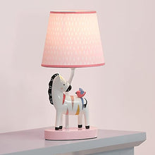 Load image into Gallery viewer, Lambs & Ivy Jazzy Jungle Zebra White/Peach Nursery Lamp with Shade & Bulb
