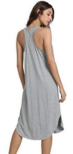 Load image into Gallery viewer, WiWi Soft Bamboo Nightgowns for Women Sleeveless Racerback Pajamas Chemise Nightgown Plus Size Sleepshirts S-4X, Heather Grey, 4X