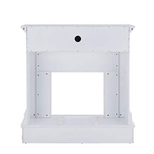Load image into Gallery viewer, SEI Furniture Jacksdale Faux Stone Accent Electric Hidden Media Shelf Fireplace, White