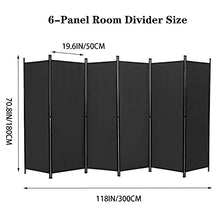 Load image into Gallery viewer, 6-Panel Outdoor/Indoor Room Divider,Privacy Furniture Indoor Bedroom (Black)