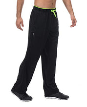 Load image into Gallery viewer, CENFOR Men's Sweatpant with Pockets Open Bottom Athletic Pants for Jogging, Workout, Gym, Running, Hiking, Training(Black,S)