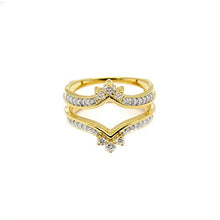 Load image into Gallery viewer, Dazzlingrock Collection 0.40 Carat (ctw) 14K Round White Diamond Wedding Band Enhancer Guard Double Ring, Yellow Gold, Size 9.5