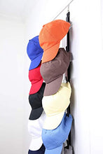 Load image into Gallery viewer, Perfect Curve CapRack18 Over-The-Door Hat Rack and Organizer |Baseball Cap Rack |Hat Rack Stand |Over The Door Hat Rack |Hat Rack For Door |Hat Rack For Closet |Two Straps |Holds Up To 18 Caps |Black