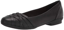 Load image into Gallery viewer, Clarks Women's Sara Clover Ballet Flat, Black Leather, 7.5