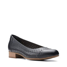 Load image into Gallery viewer, Clarks womens Juliet Cedar Ballet Flat, Black Leather, 8 US